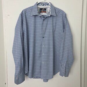 Robert Graham Shirt Blue Embroidered Flip Knowledge Wisdom  Truth Men XL